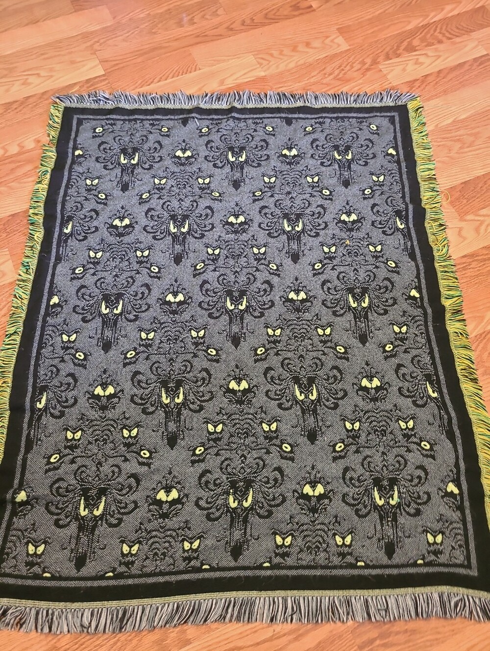 Disney Parks The Haunted Mansion Wallpaper Tapestry Woven Throw 44" x 55" used